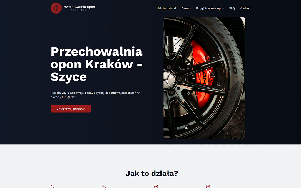 Przechowalnia opon Kraków - Szyce - strona internetowa